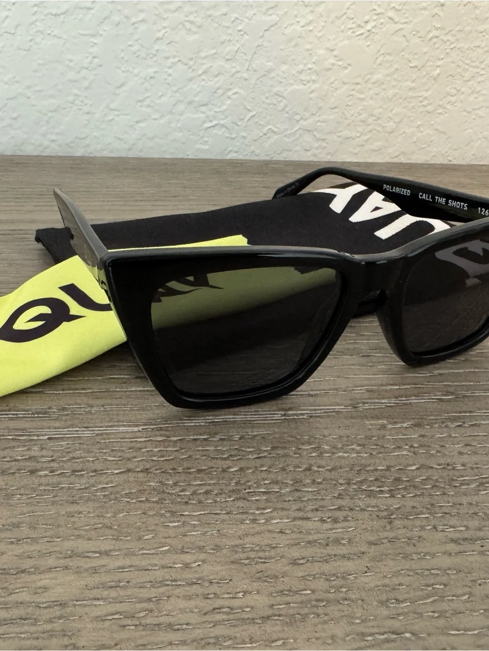 Quay Australia Black Square Frame Sunglasses with Dark Lenses